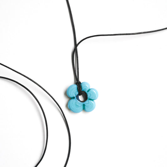 Mini Light Blue Flower Necklace