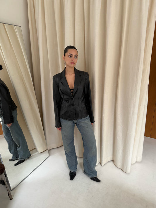Leather Blazer Jacket