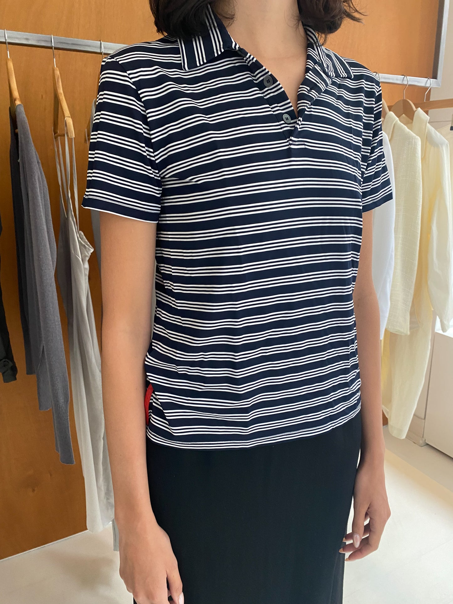 Prada Striped Polo Top