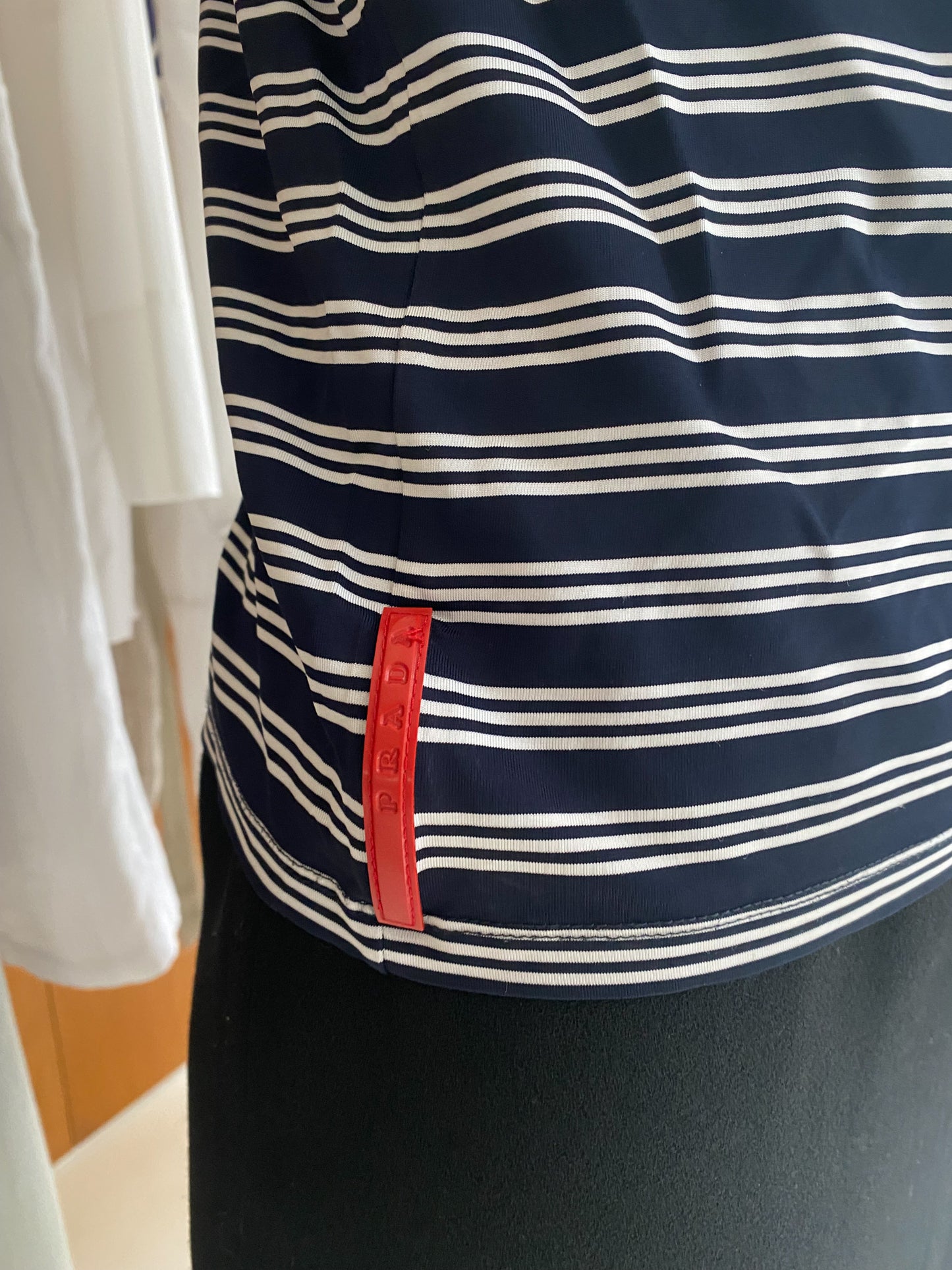 Prada Striped Polo Top