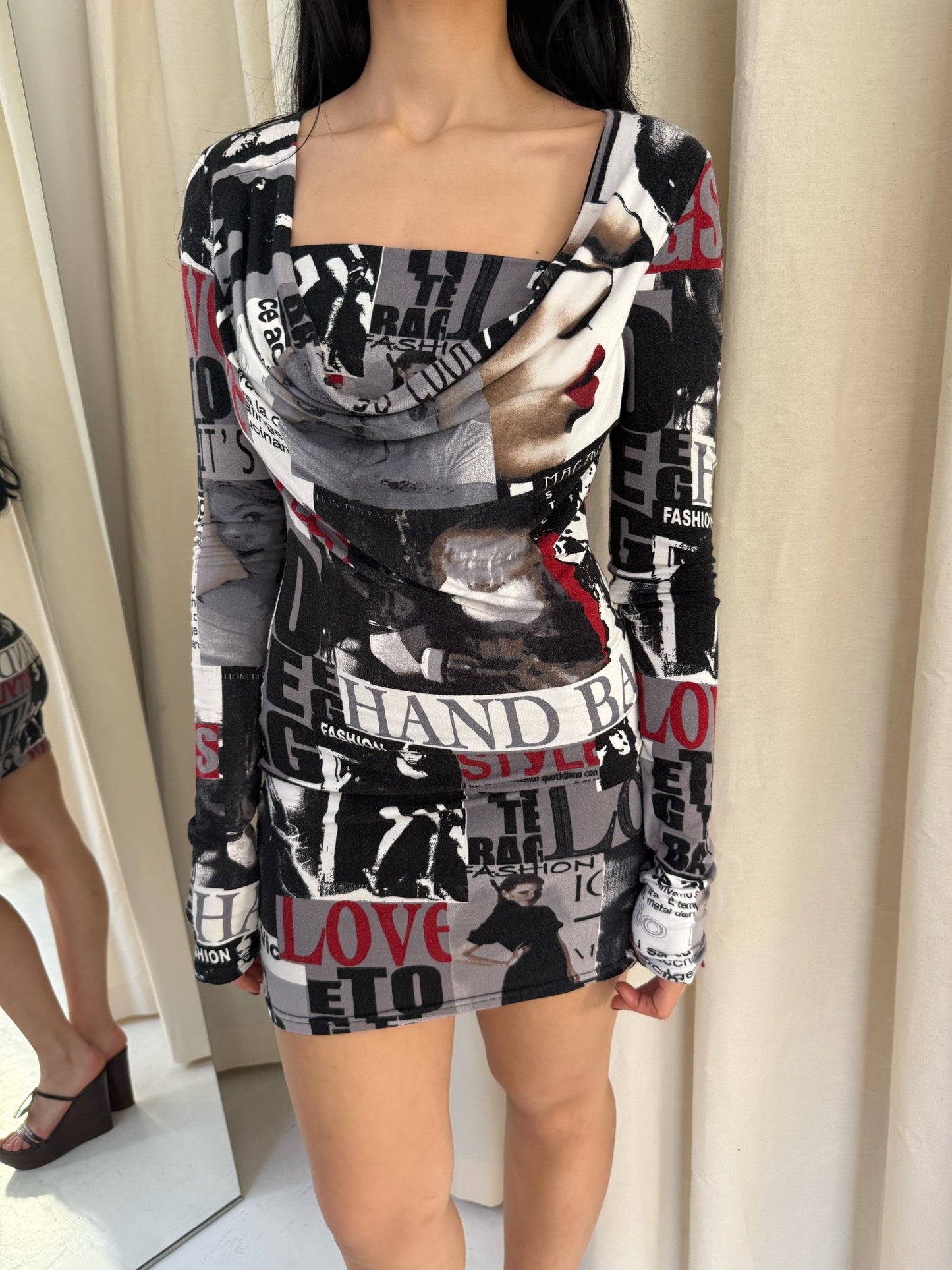 Magazine Print Dress