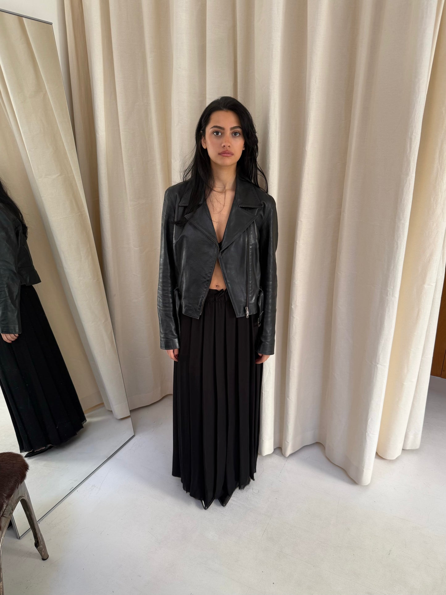 Cropped Leather Jacket