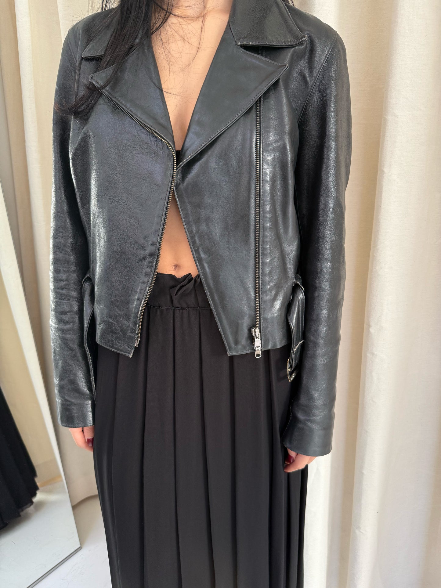 Cropped Leather Jacket