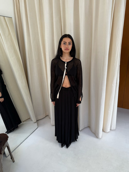 Pleated Maxi Skirt