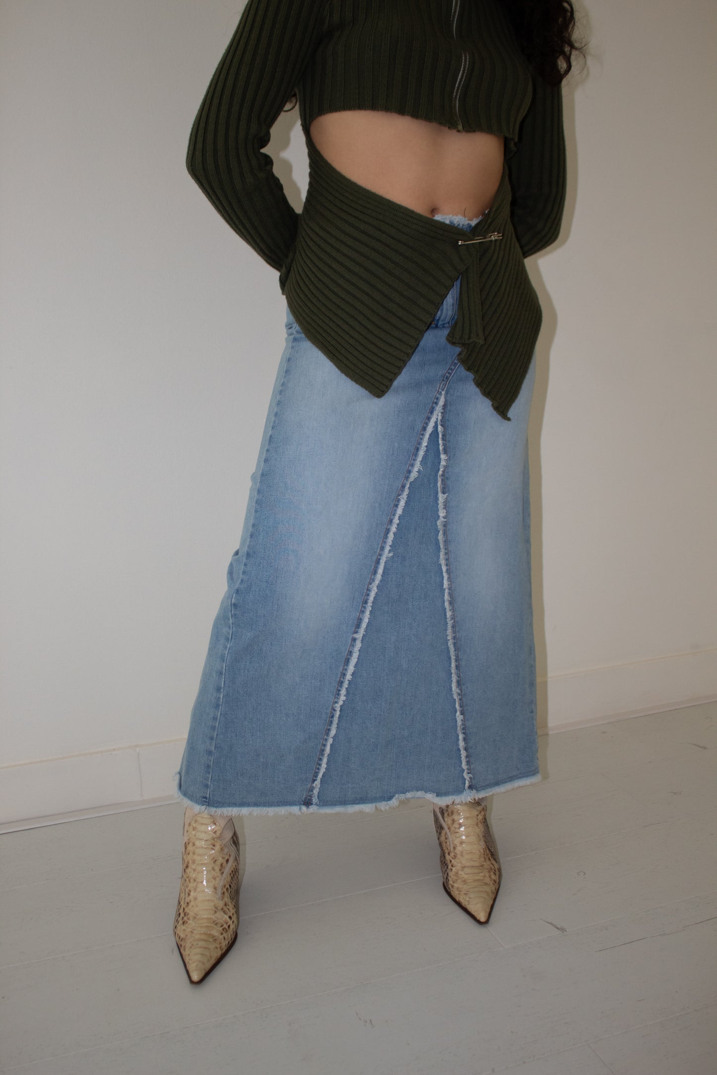 Long Denim Skirt