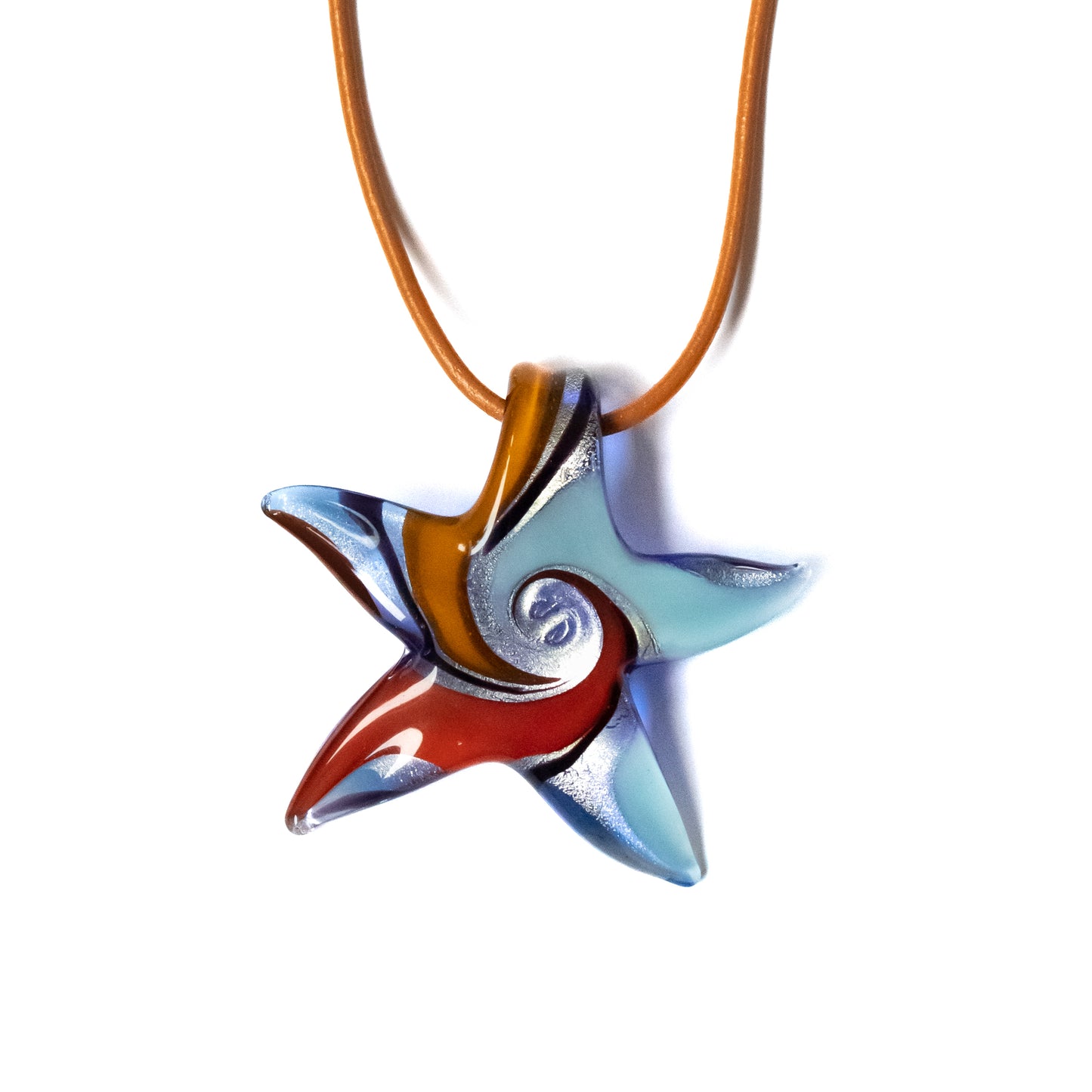 Multicolored Blue Starfish Necklace