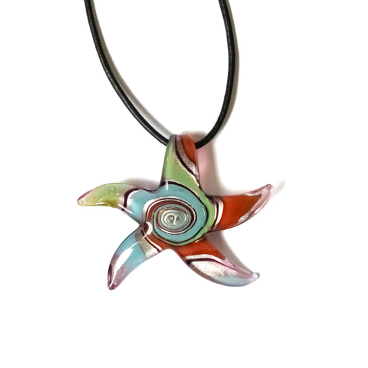 Multicolored Green Starfish Necklace