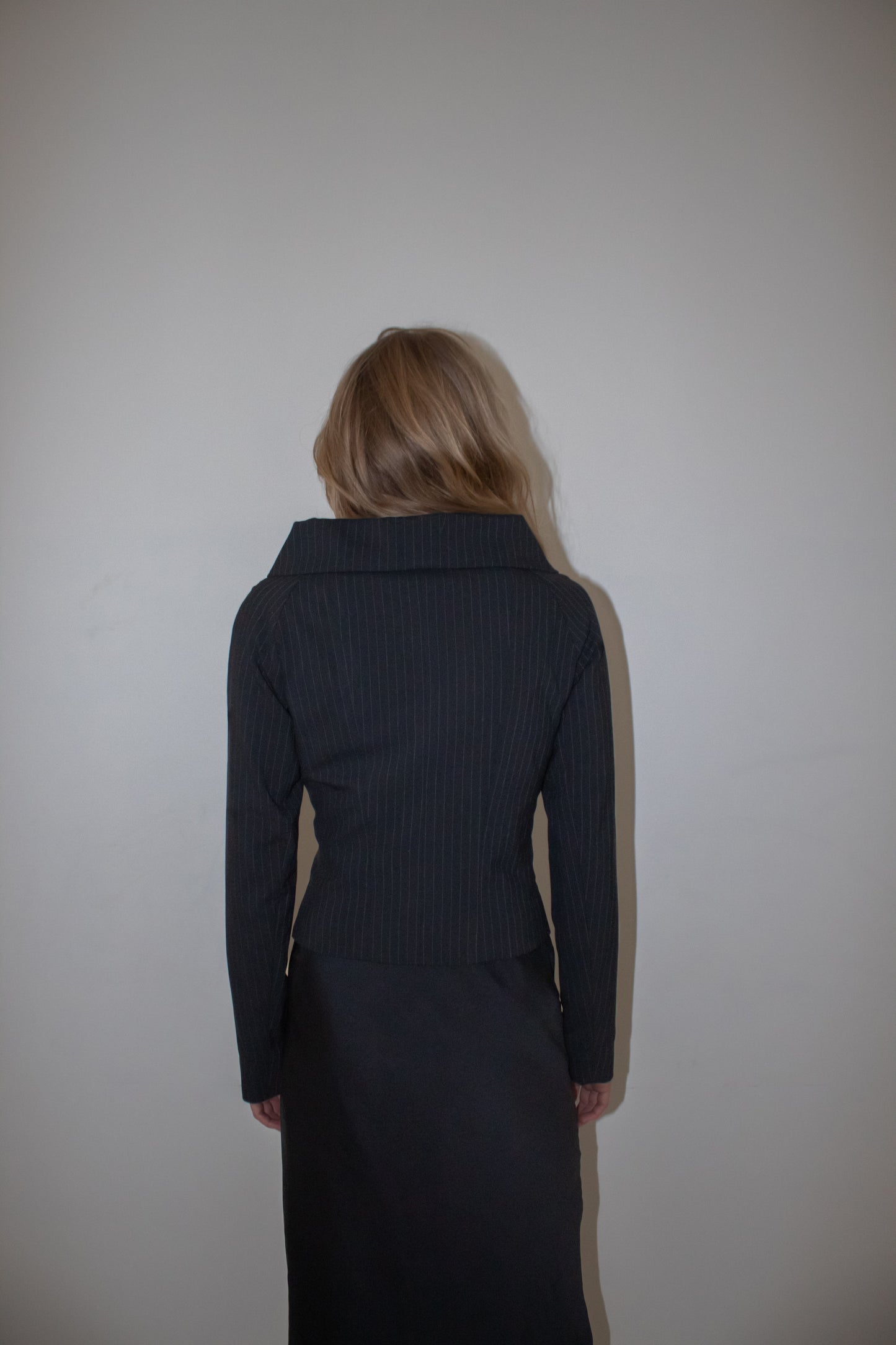 Asymmetrical Pinstripe Jacket