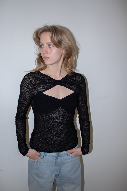 Lace Cut Out Top