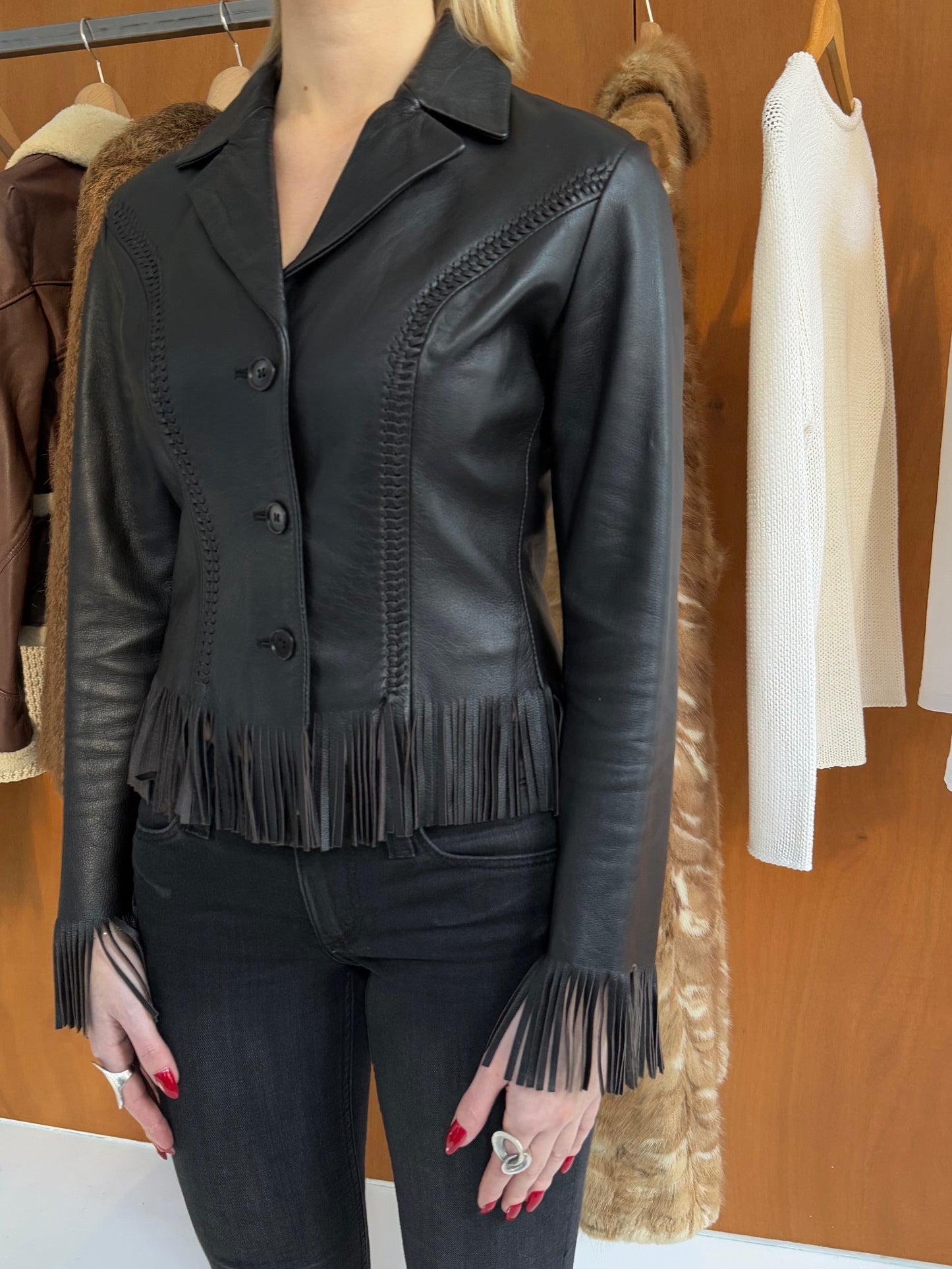 Leather Fringe Jacket