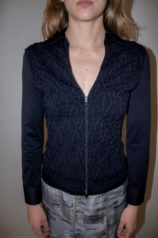 Textured Zip Top