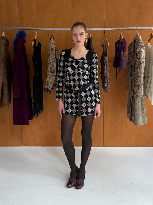 Argyle Print Dress