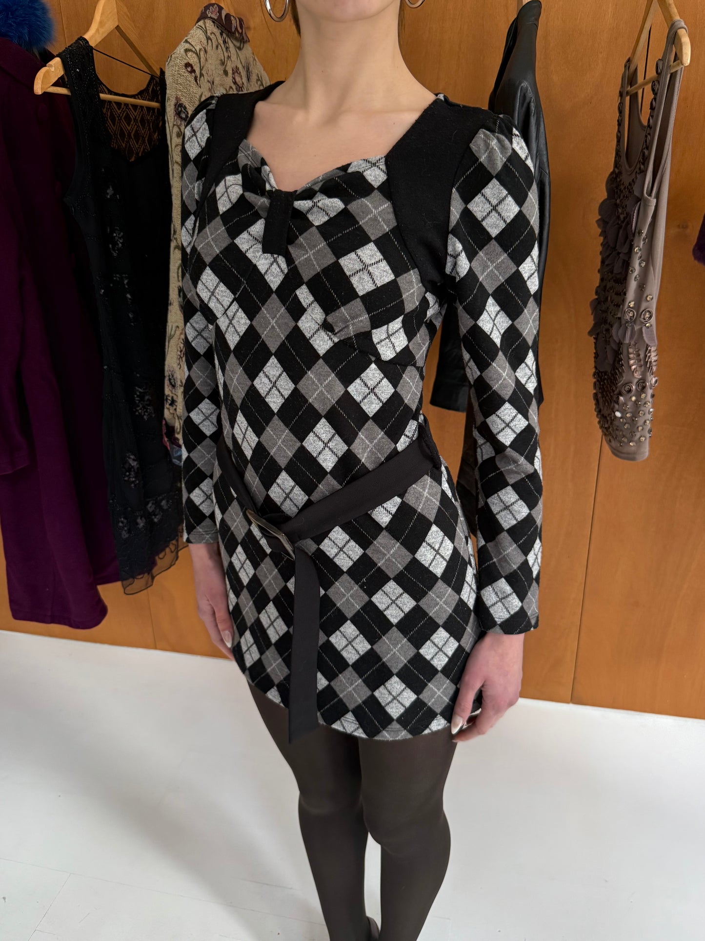Argyle Print Dress