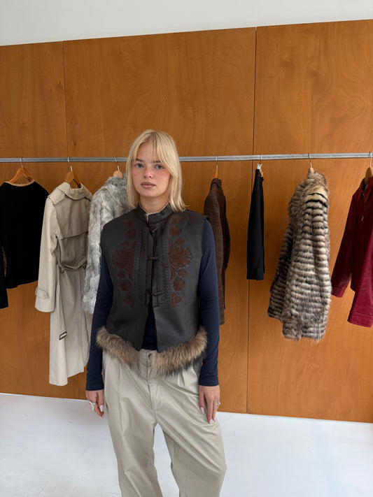 Leather & Fur Vest