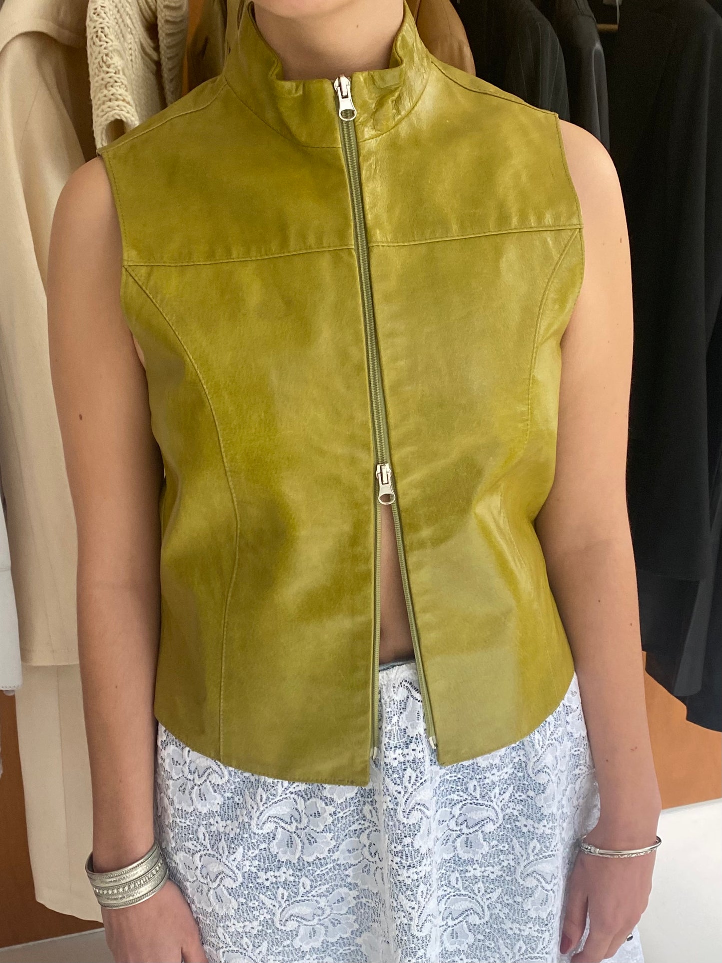 Green Leather Vest