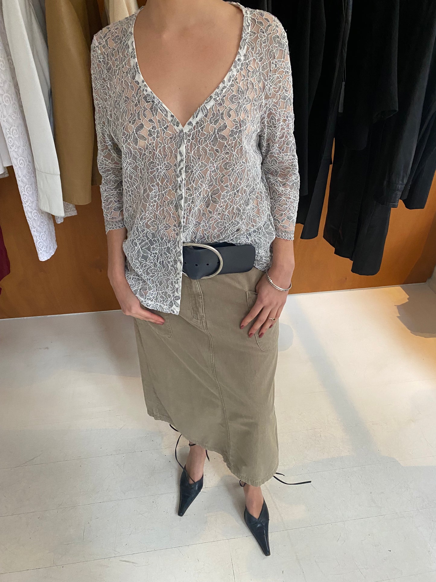 Khaki Cargo Skirt