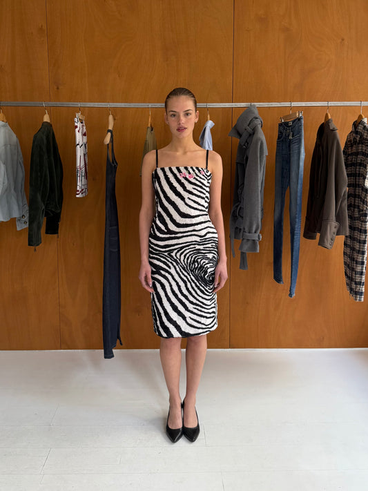 Furry Zebra Dress