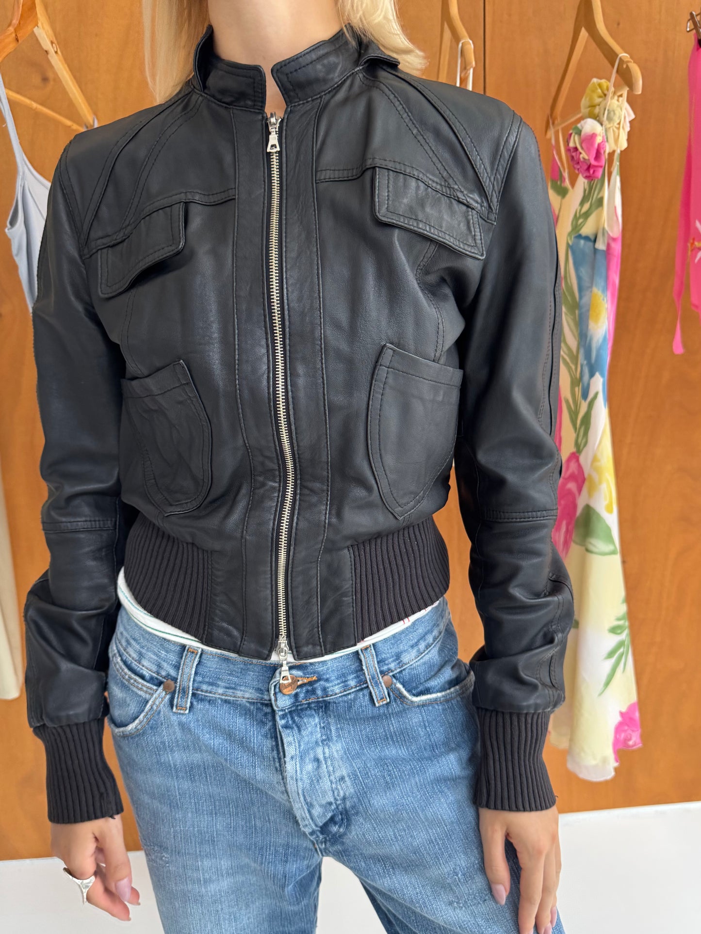 Leather Bomber Jacket