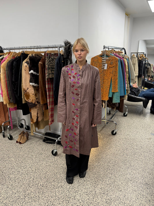 Linen Print Coat