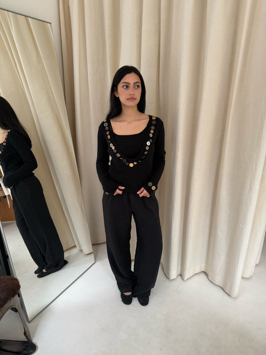 Wool Button Sweater