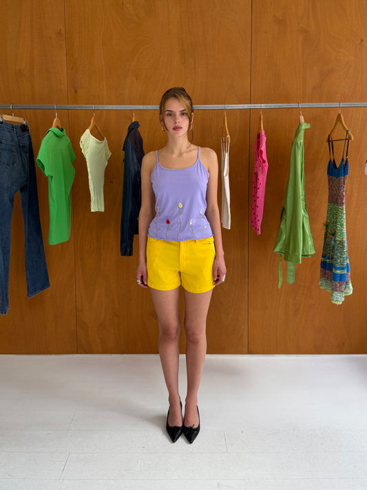 Embroidered Flower Tanktop