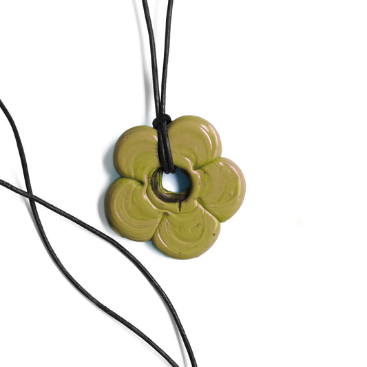 Lime Green Flower Necklace