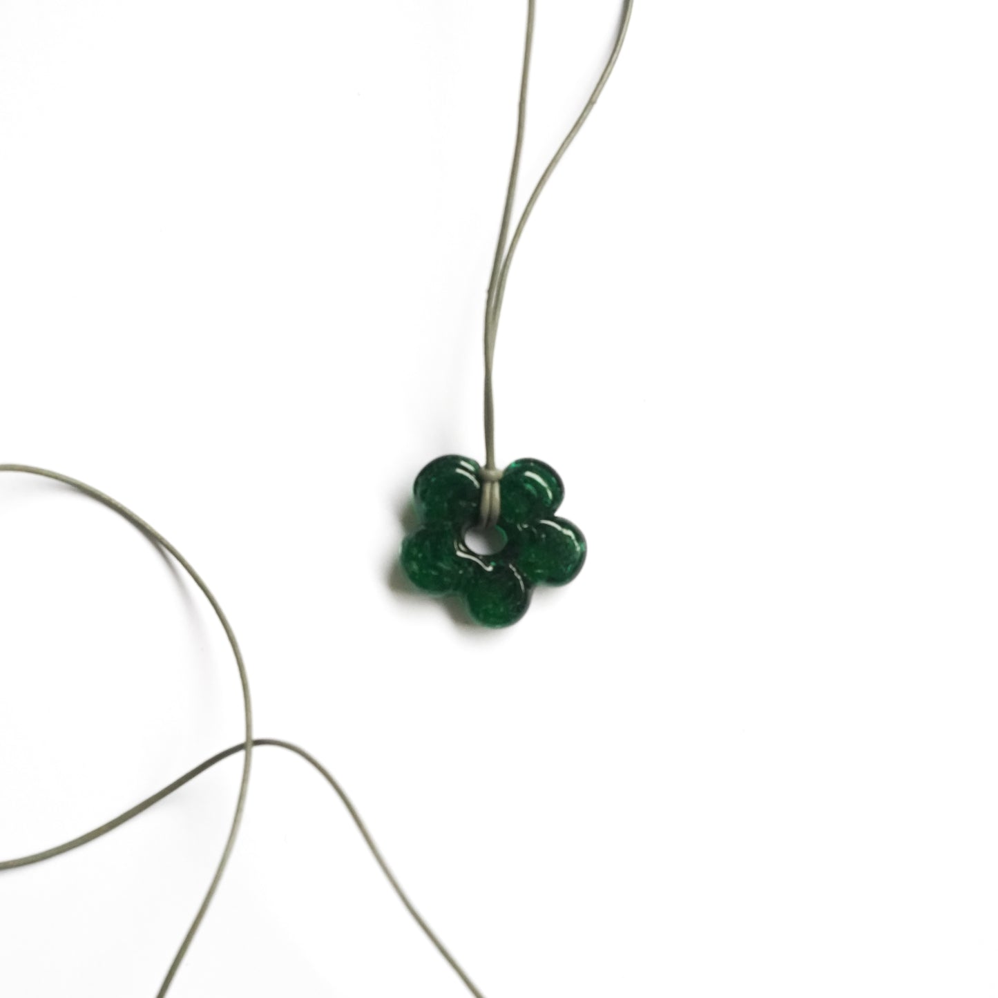 Mini Dark Green Flower Necklace