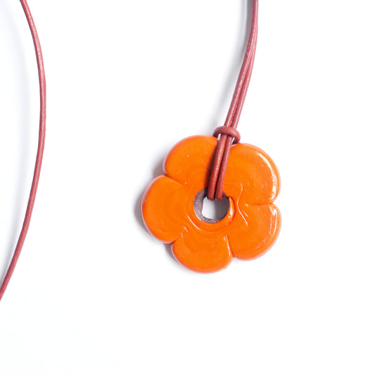 Orange Flower Necklace