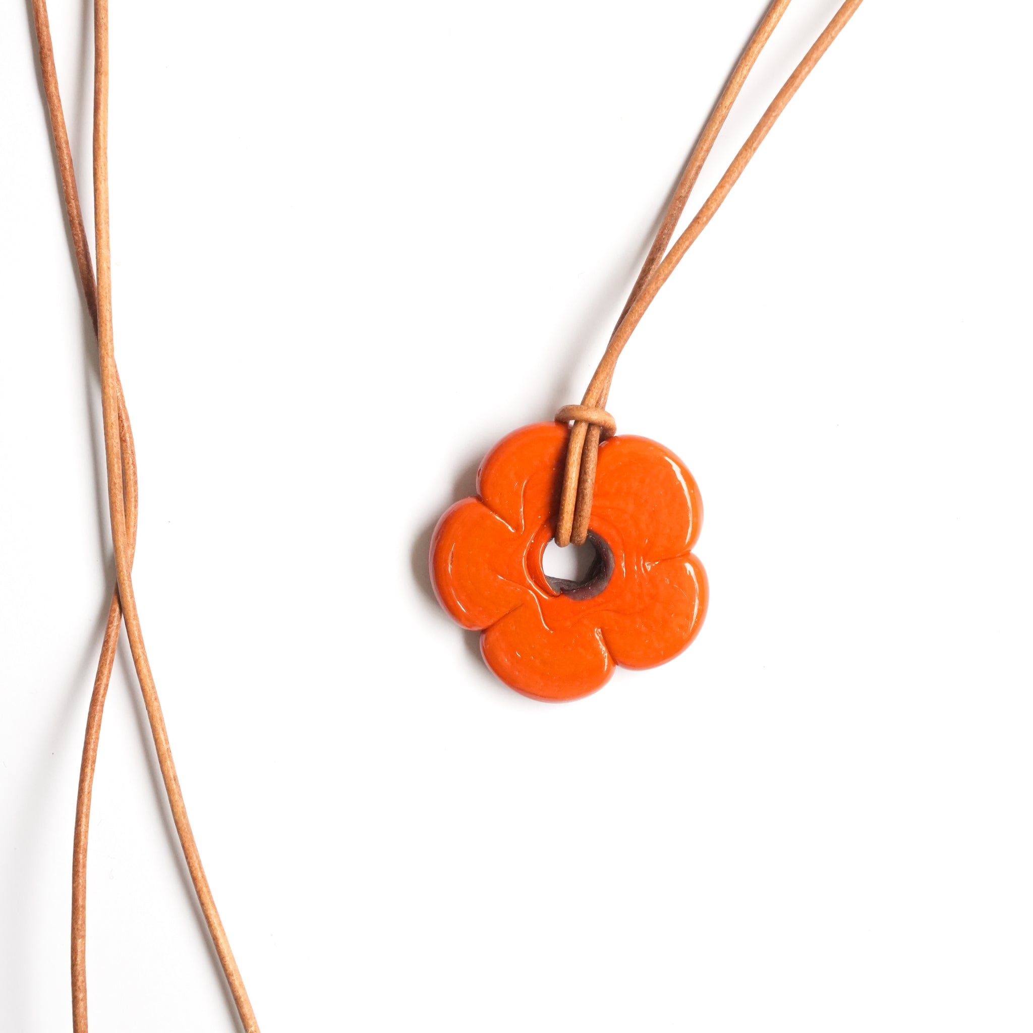 Orange flower deals necklace