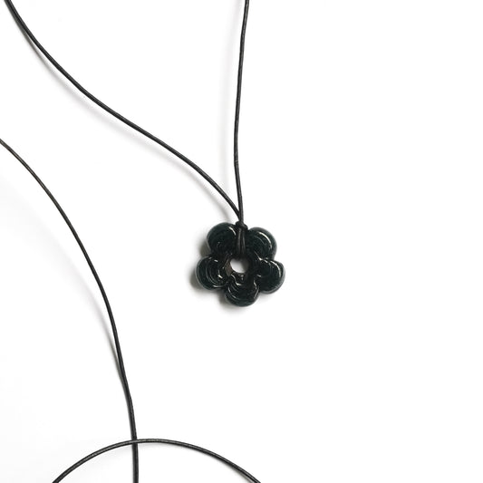 Mini Black Flower Necklace